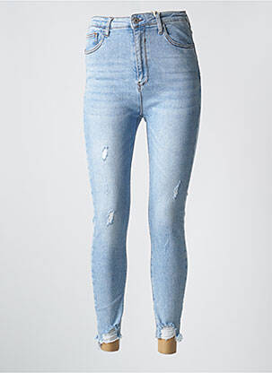 Jeans skinny effet usé délavé taille haute bleu MELLY & CO femme