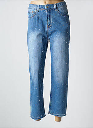 Jeans boyfriend taille haute taille haute bleu WIYA femme