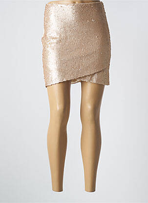 Jupe courte coupe droite beige EXQUISS'S femme