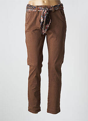 Pantalon chino marron ONADO pour femme