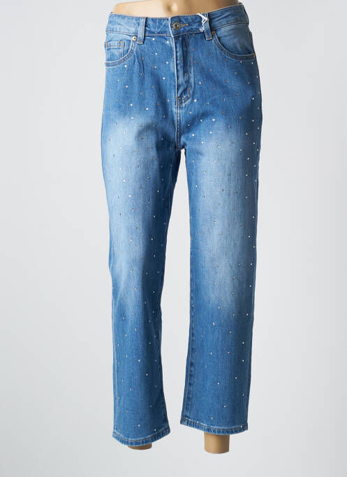 Jeans boyfriend taille haute taille haute bleu WIYA femme