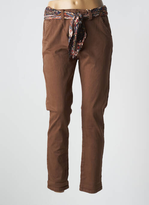 Pantalon chino marron ONADO pour femme