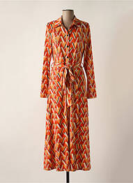 Robe longue manches longues manches longues orange BY SWAN femme