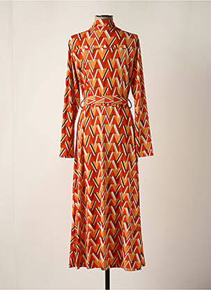 Robe longue manches longues manches longues orange BY SWAN femme