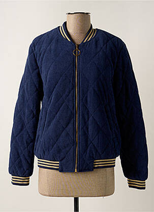 Blouson col v bleu ONADO femme