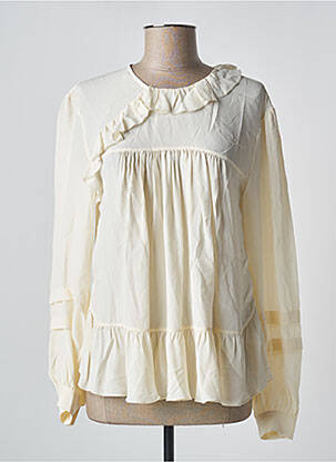 Blouse poignets boutonnés avec fente manches longues beige IRO femme