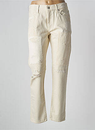 Jeans boyfriend effet usé taille normale beige RALPH LAUREN femme