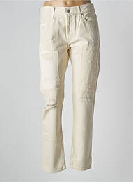 Jeans boyfriend effet usé taille normale beige RALPH LAUREN femme