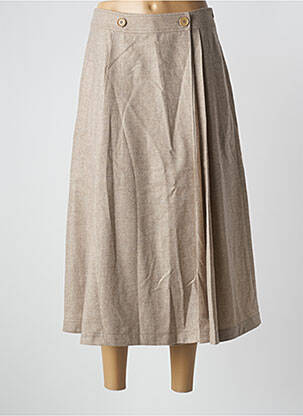 Pantacourt taille haute taille haute beige ASPESI femme