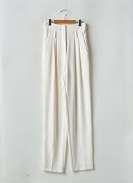 Pantalon droit tissage crêpe taille haute beige IRO femme
