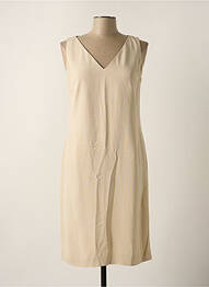 Robe mi-longue coupe fluide sans manche beige HUGO BOSS femme