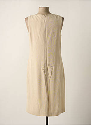 Robe mi-longue coupe fluide sans manche beige HUGO BOSS femme