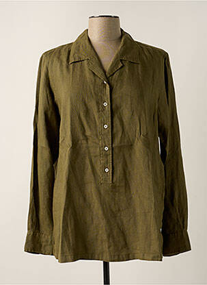 Blouse poignets boutonnés avec fente manches longues vert ASPESI femme