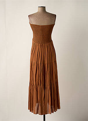 Robe mi-longue sans manche sans manche marron PINKO femme