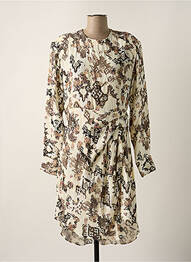 Robe mi-longue coupe fluide manches longues beige IRO femme