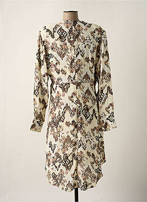 Robe mi-longue imprimé fleurs manches longues beige IRO femme