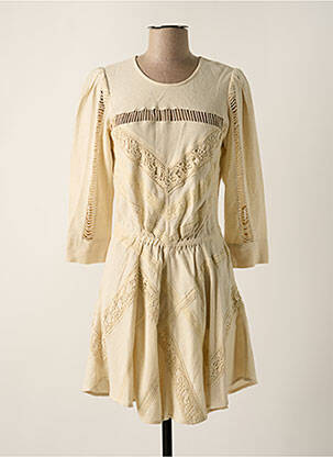 Robe courte manches 3/4 manches 3/4 beige IRO femme