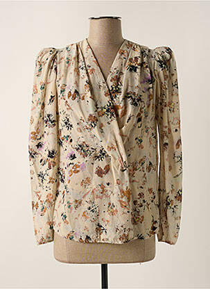 Blouse imprimé fantaisie manches longues beige IRO femme