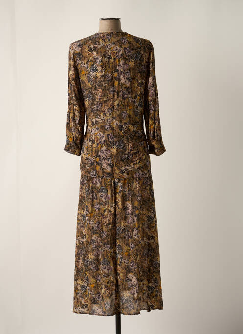 Robe longue imprimé fantaisie manches longues marron IRO femme