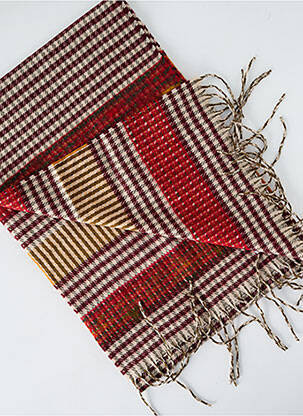 Echarpe imprimé carreaux rouge JOSÉLISE femme