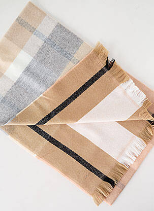 Echarpe imprimé carreaux beige JOSÉLISE femme