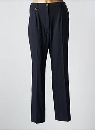 Pantalon droit tissage crêpe taille haute bleu RICHY femme