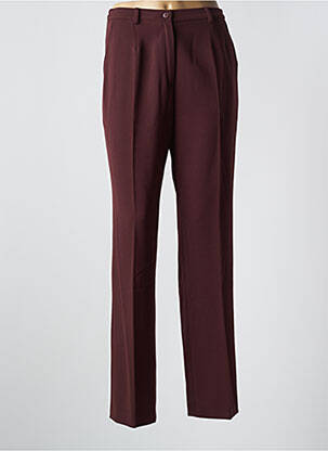 Pantalon droit taille à pinces taille haute marron GUY DUBOUIS femme