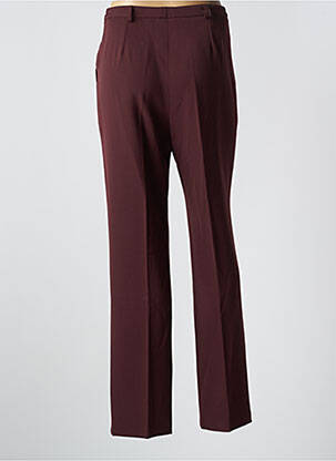 Pantalon droit tissage crêpe taille haute marron GUY DUBOUIS femme