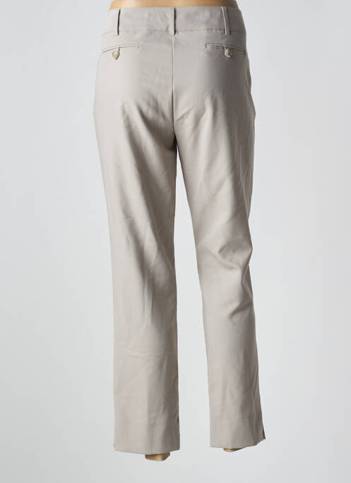 Pantalon 7/8 tissage popeline taille basse beige QUATRE VINGT JOURS femme