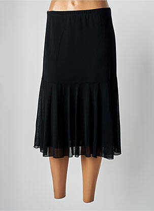 Jupe mi-longue stretch noir MANADOUR femme