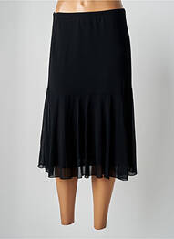 Jupe mi-longue coupe évasée noir MANADOUR femme