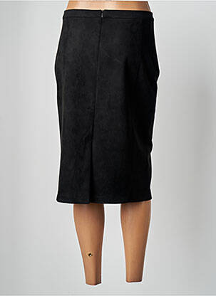 Jupe mi-longue stretch noir QUATRE VINGT JOURS femme