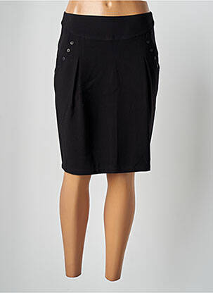 Jupe mi-longue taille à pinces noir THALASSA femme