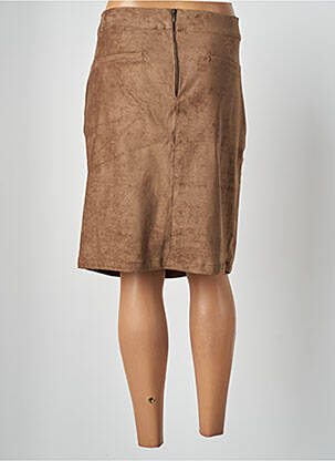 Jupe mi-longue taille à pinces marron THALASSA femme