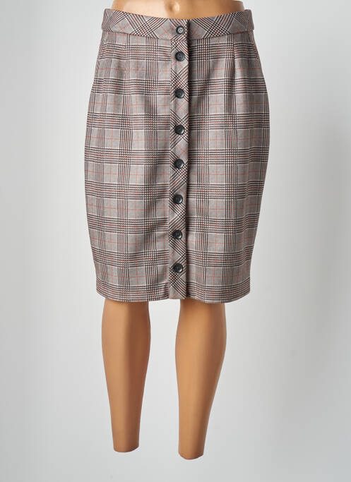 Jupe mi-longue taille à pinces marron MERI & ESCA femme