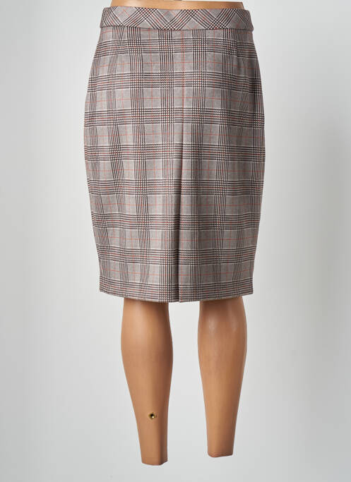 Jupe mi-longue taille à pinces marron MERI & ESCA femme