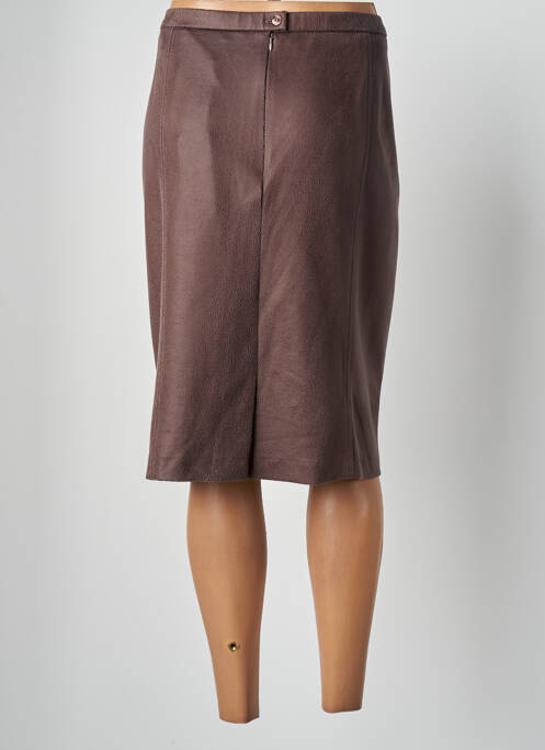 Jupe mi-longue marron GUY DUBOUIS pour femme