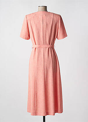 Robe mi-longue tissage crêpe manches courtes rose FRANCOISE DE FRANCE femme
