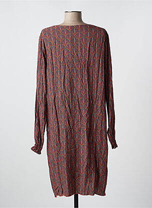 Robe mi-longue manches longues manches longues marron THALASSA femme