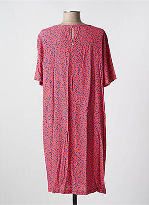 Robe mi-longue tissage crêpe manches courtes rose THALASSA femme
