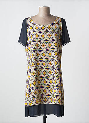 Robe courte manches courtes manches courtes bleu QUATRE VINGT JOURS femme