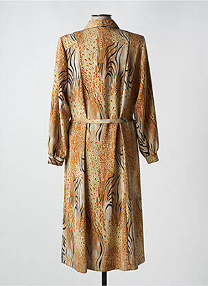 Robe mi-longue manches longues manches longues marron FRANCOISE DE FRANCE femme