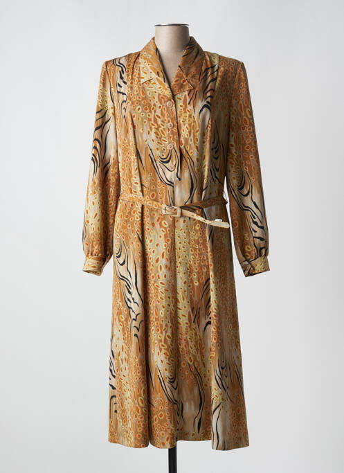 Robe mi-longue manches longues manches longues marron FRANCOISE DE FRANCE femme