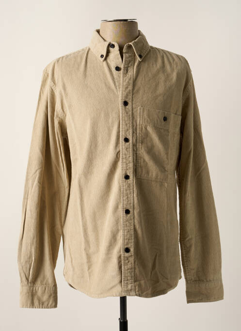 Chemise manches longues beige ONLY&SONS pour homme