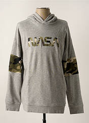 Sweat-shirt à capuche gris NASA pour homme seconde vue