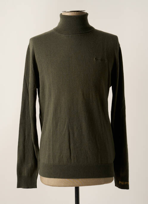 Pull col roulé stretch manches longues vert PEPE JEANS homme