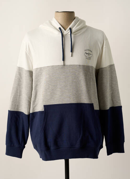 Sweat-shirt à capuche blanc PEPE JEANS pour homme