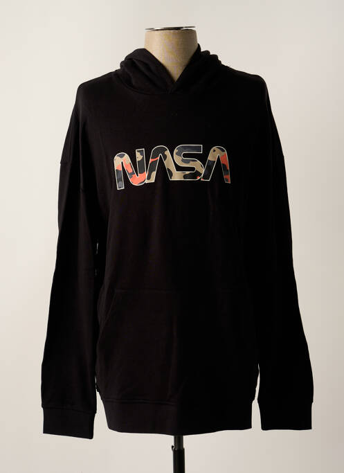 Sweat-shirt à capuche noir NASA pour homme