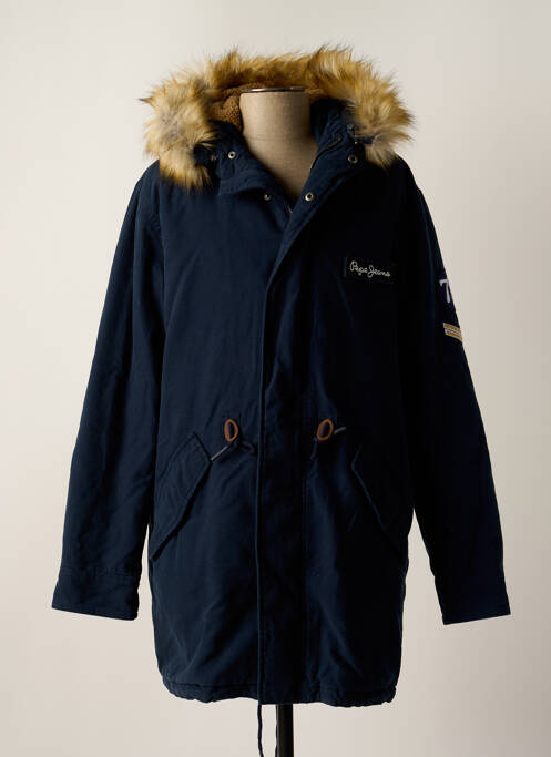 Parka col col montant a capuche bleu PEPE JEANS homme