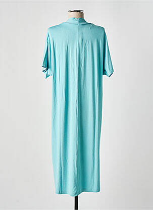 Robe mi-longue coupe fluide manches courtes bleu CISO femme